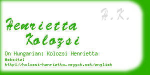 henrietta kolozsi business card